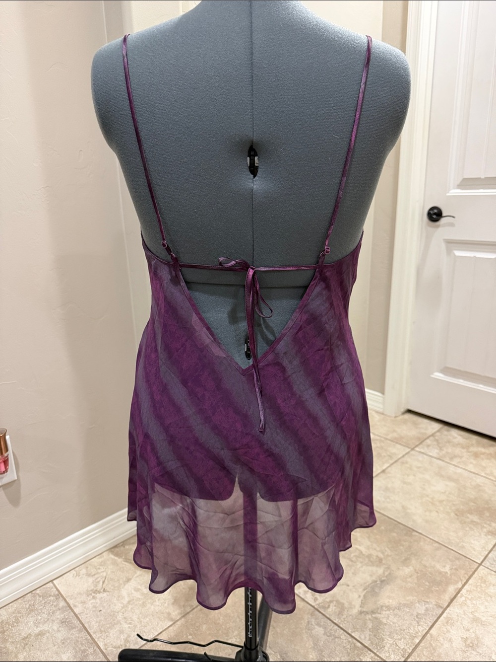 Victoria's Secret Sheer Purple Slip Chemise with Spaghetti Straps - Picture 4 of 8
